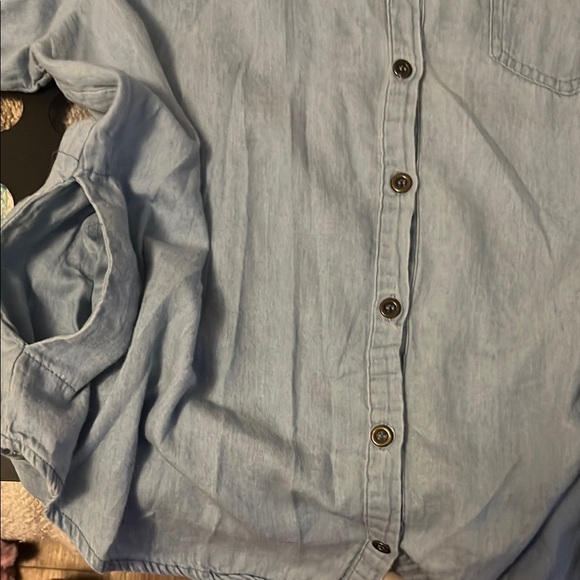 JODIFL Blue Button Down Shirt with Red Pattern - Picture 8 of 10